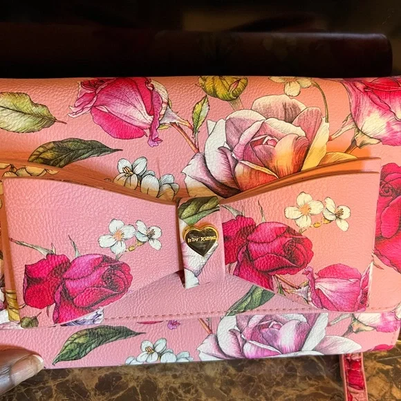 Betsey Johnson Floral Pink Crossbody Bag - Picture 7 of 9